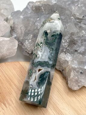 🌑Druzy Geode Tree Agate Crystal Tower Point🌑